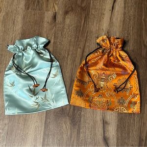 Asian inspired “silky” drawstring lingerie, gift or packing bags (2)